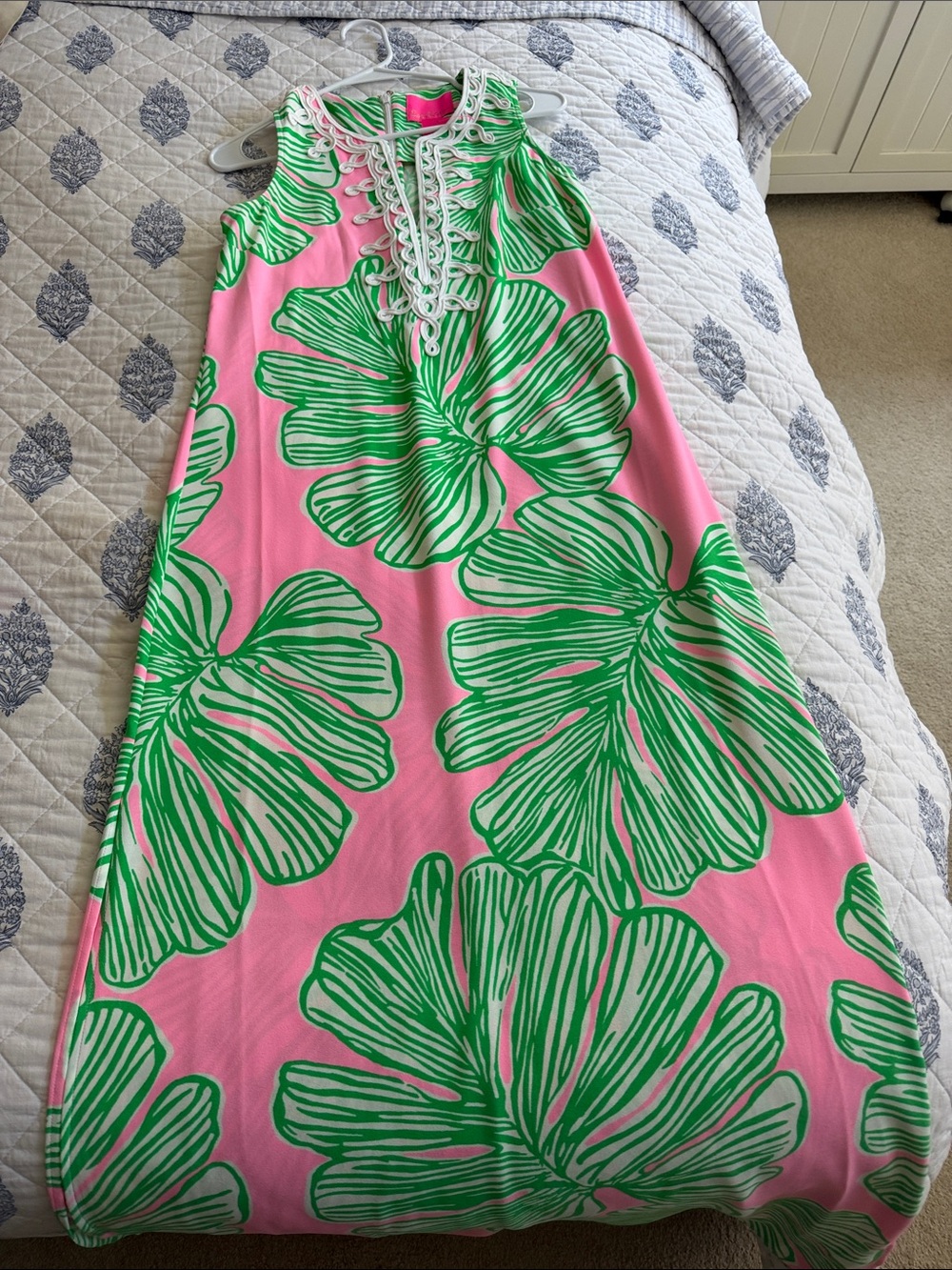 Lilly Pulitzer Pink & Green Floral Sleeveless Shift Dress